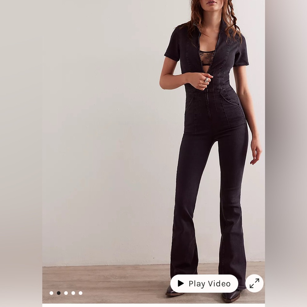 Free People Denim Jumpsuit